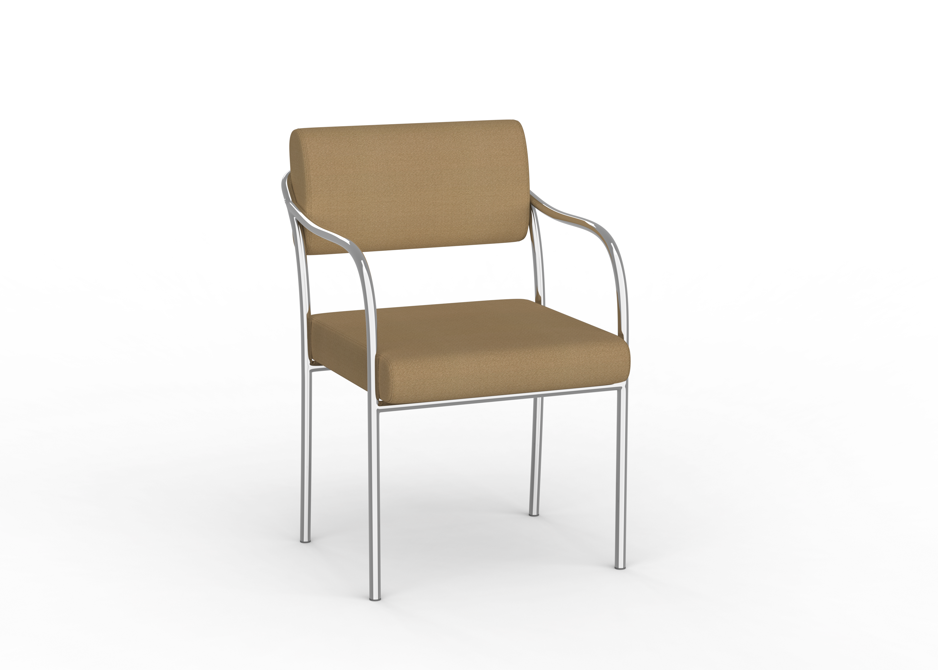 Chair with brown seat and backrest on a white background