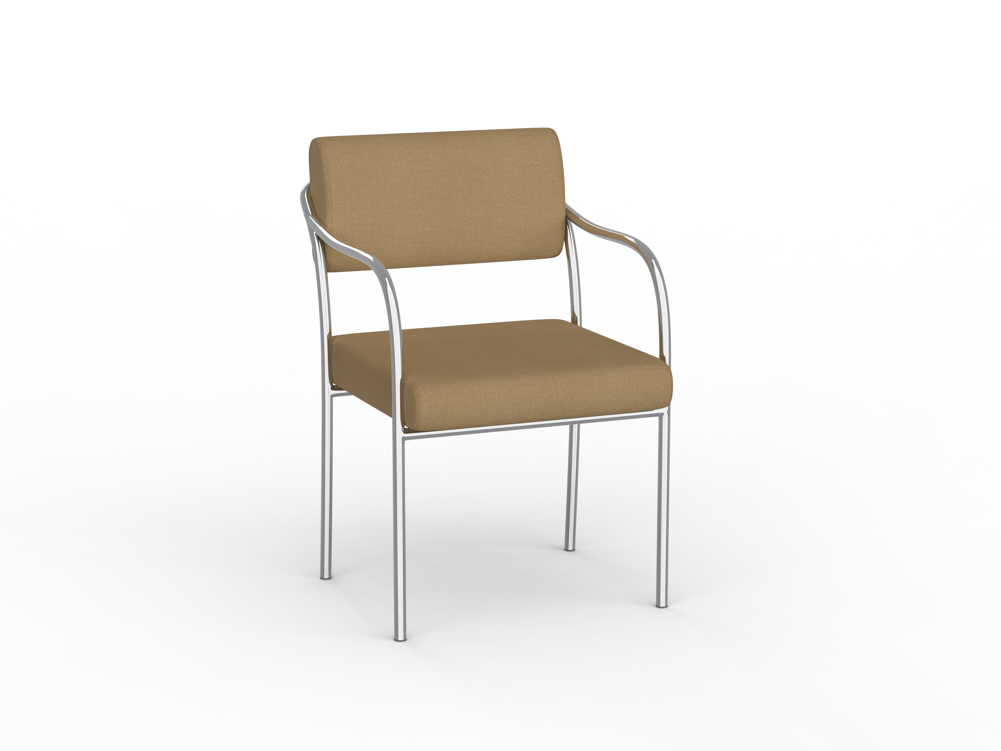 Chair with brown seat and backrest on a white background