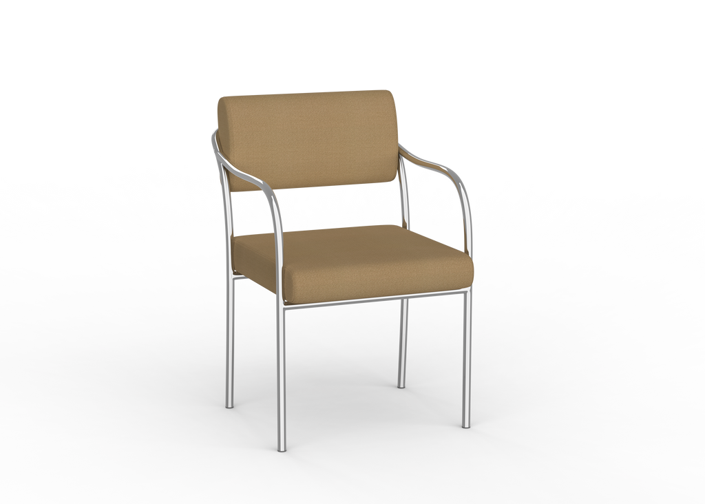 Chair with brown seat and backrest on a white background