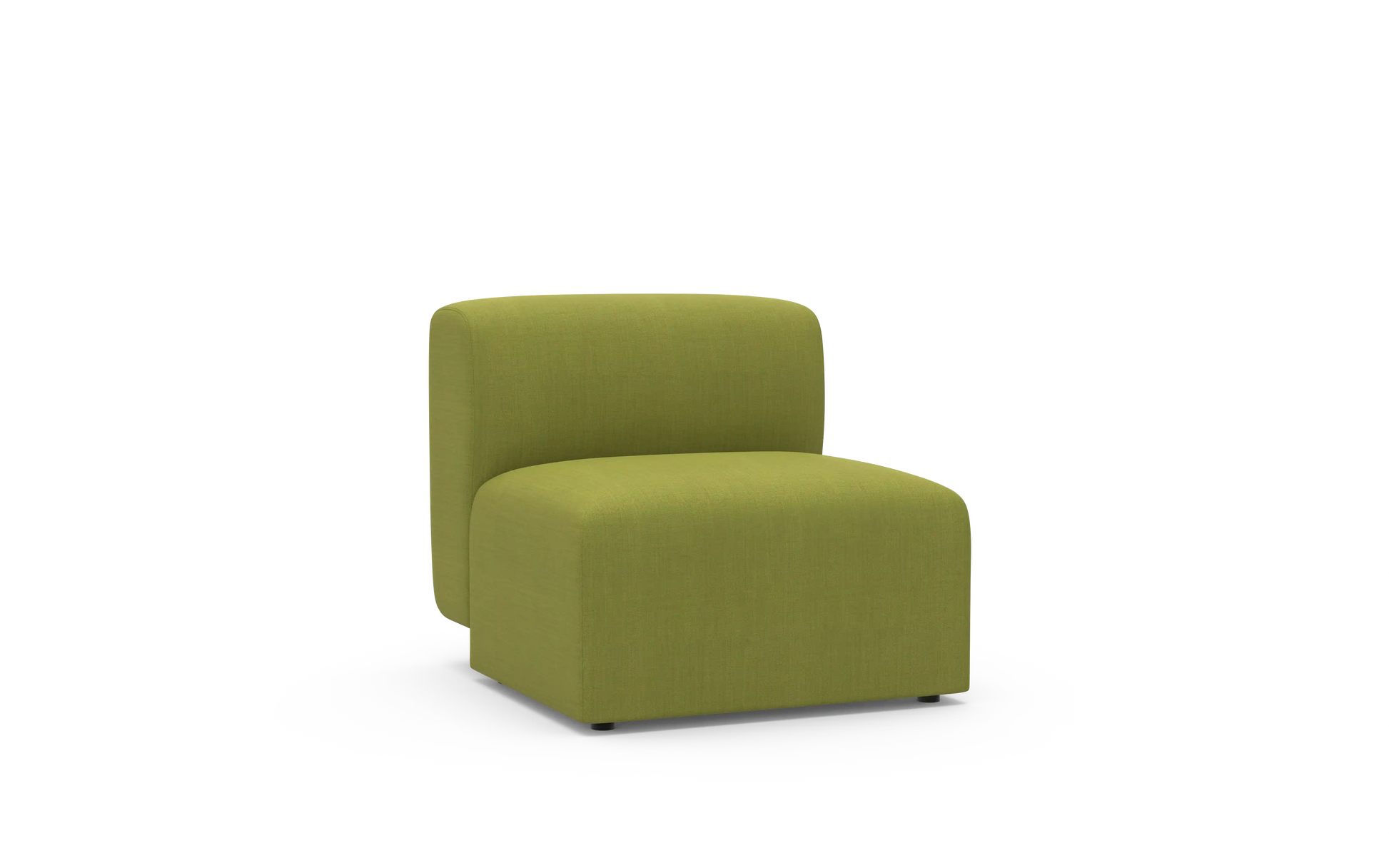 Green modular chair on a white background