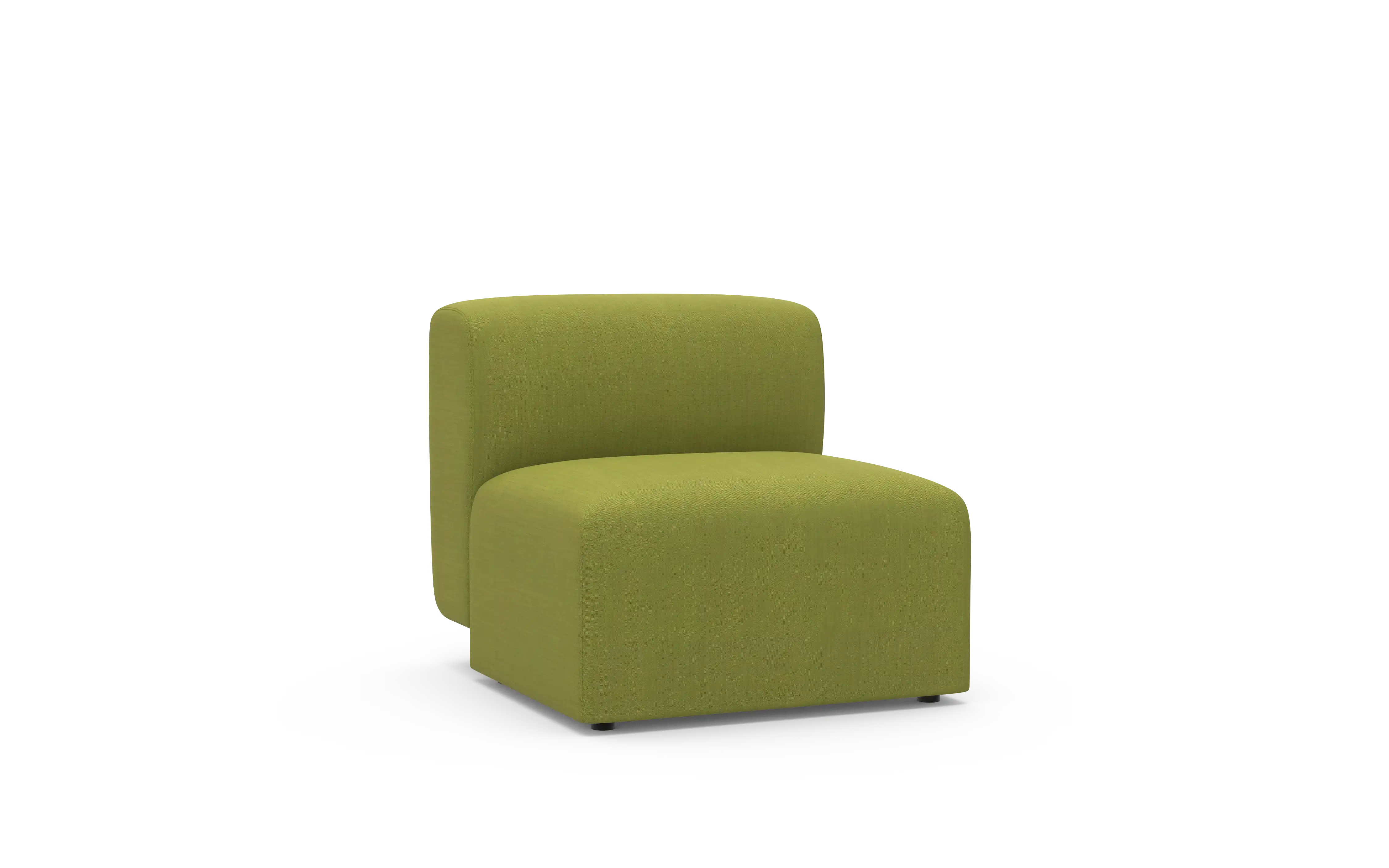 Green modular chair on a white background