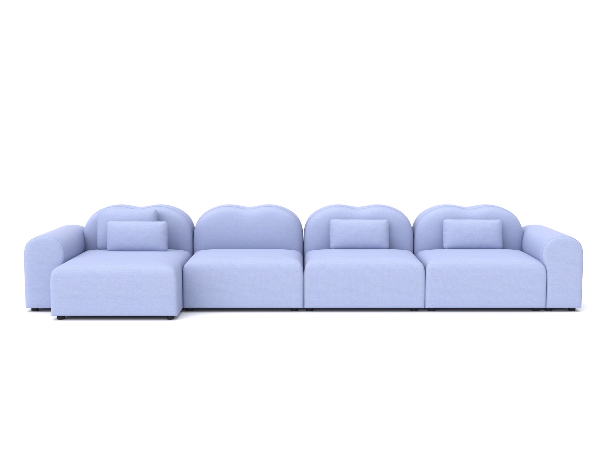 Light blue sofa on a white background