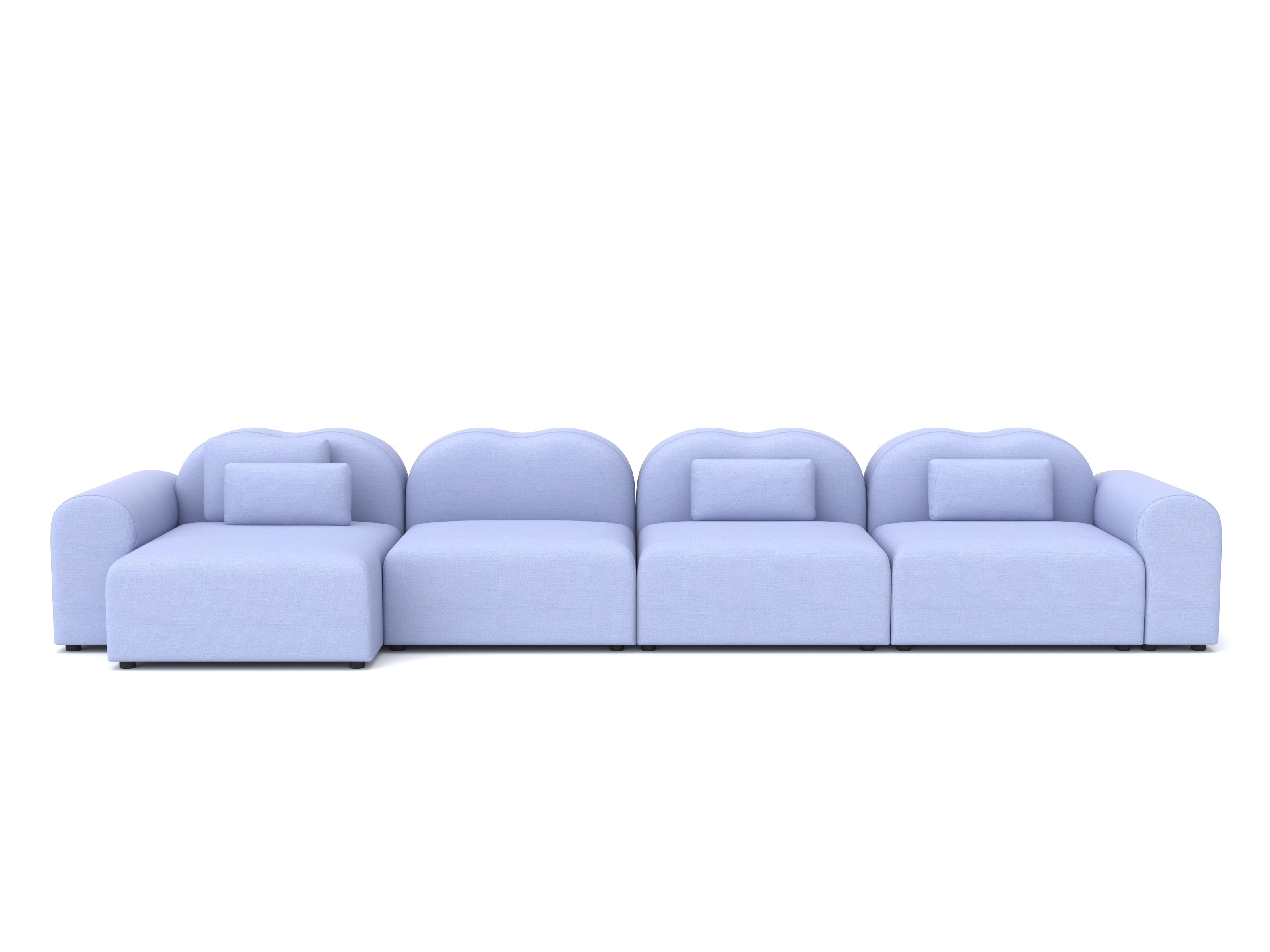 Light blue sofa on a white background