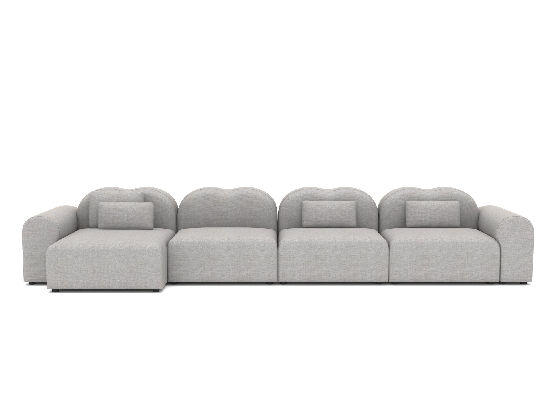 Gray sectional sofa on a white background