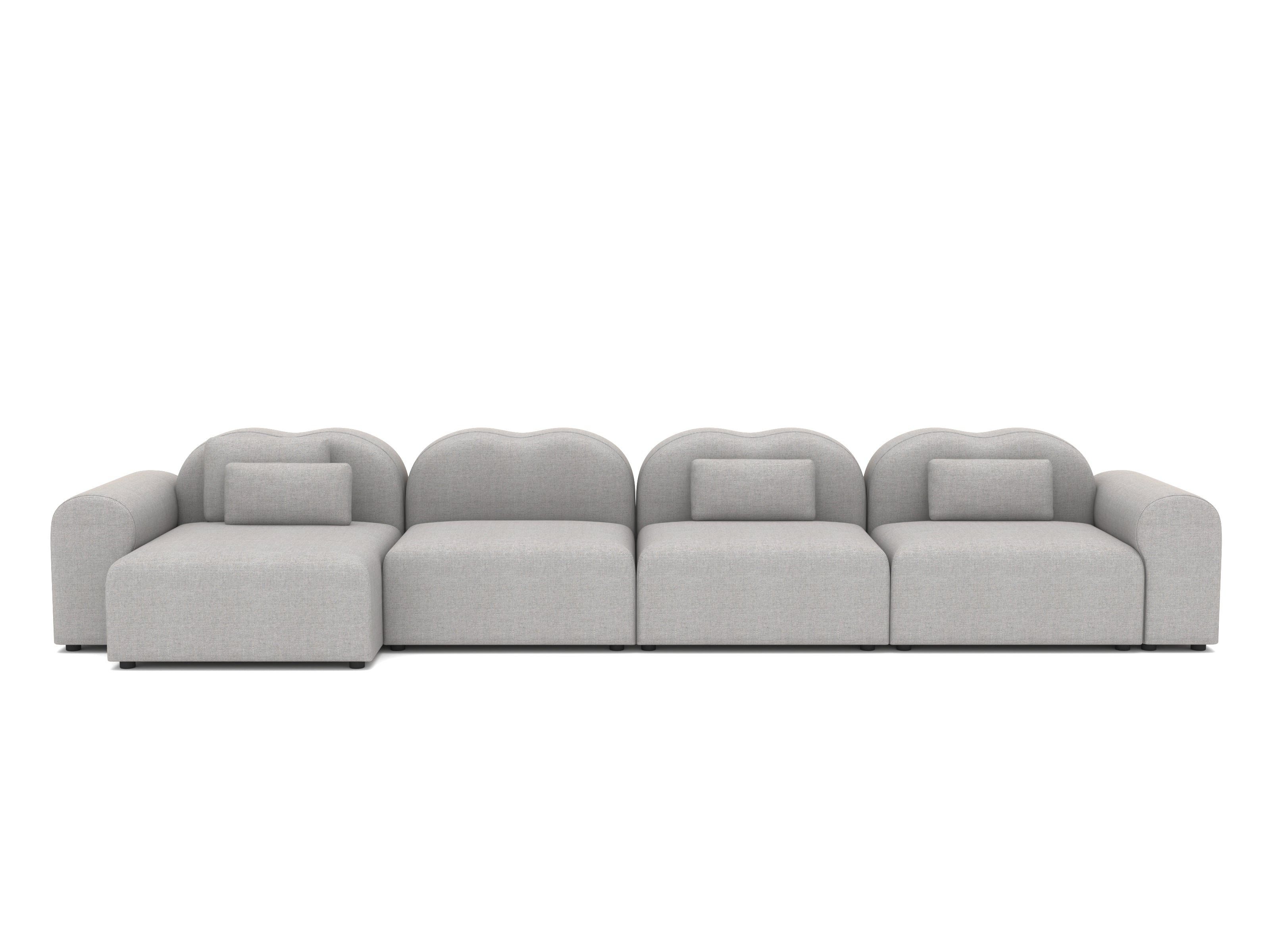 Gray sectional sofa on a white background