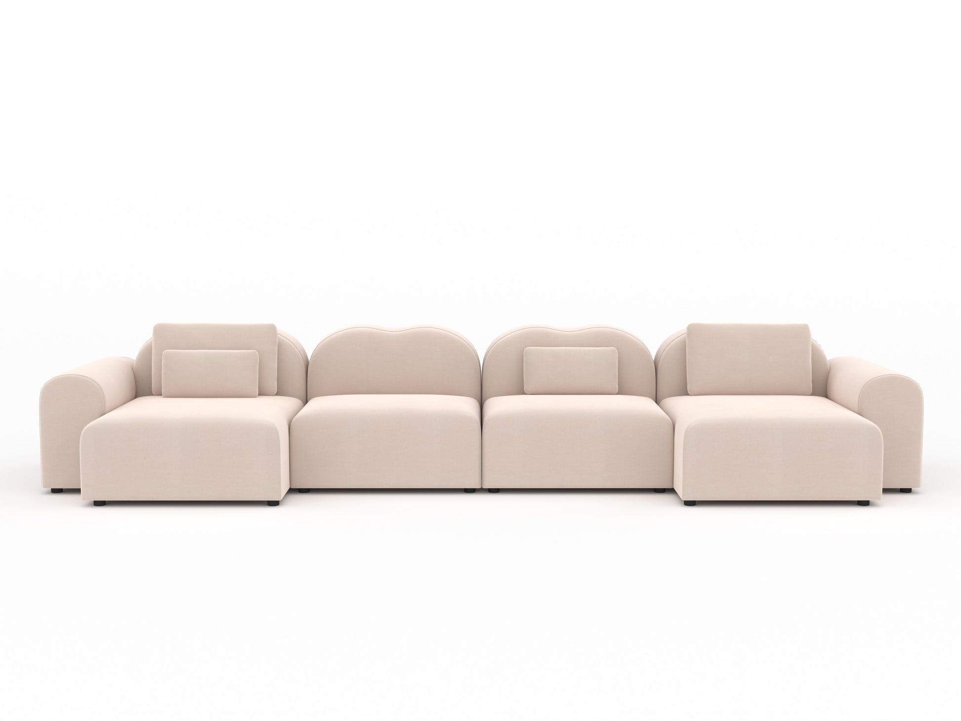 Beige sectional sofa on a white background