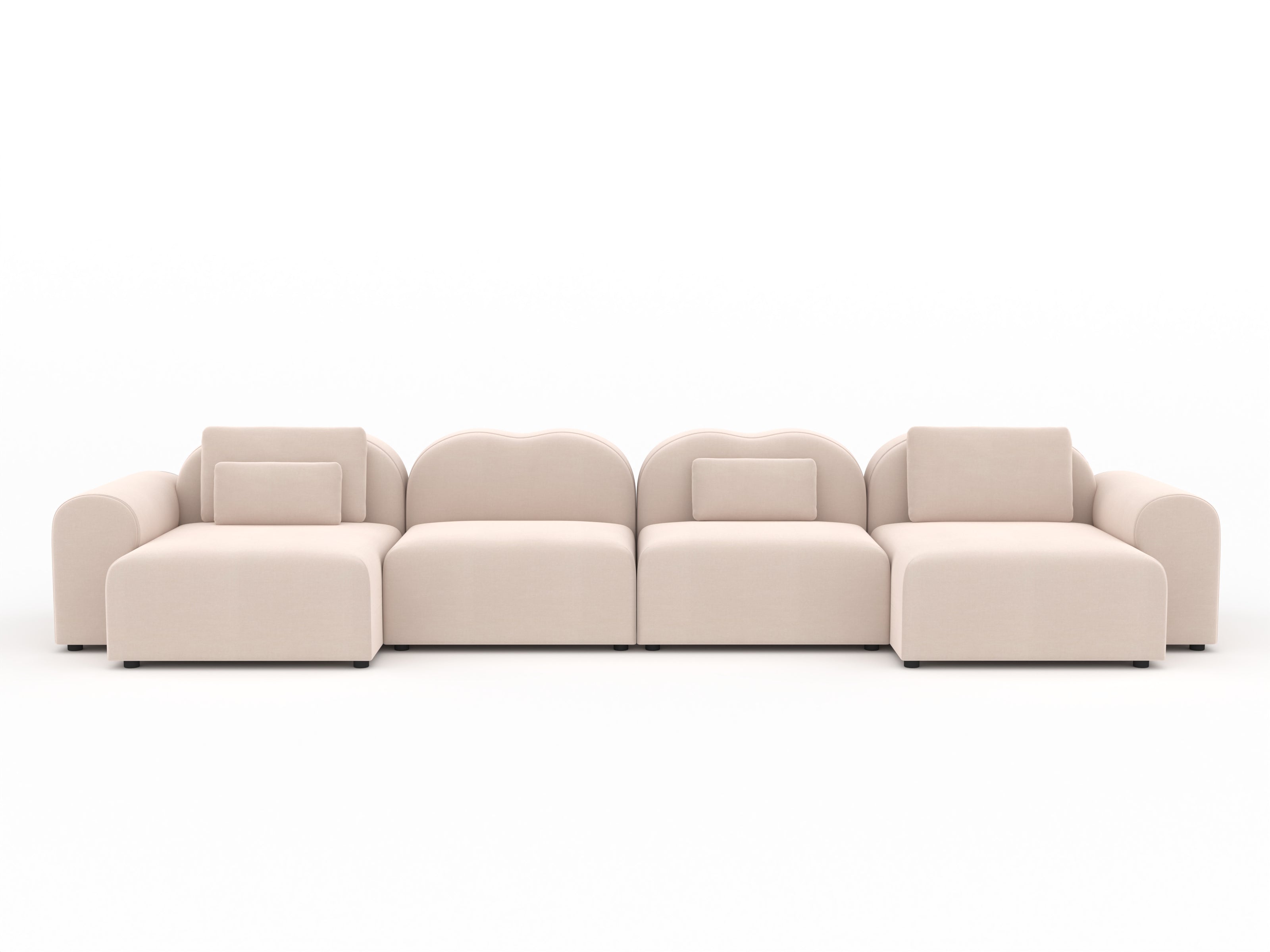 Beige sectional sofa on a white background