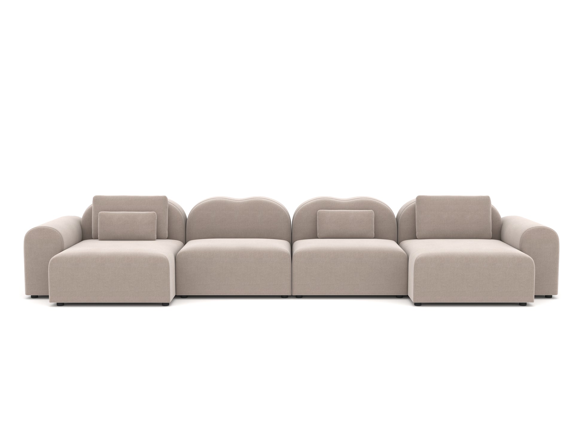 Beige sectional sofa on a white background