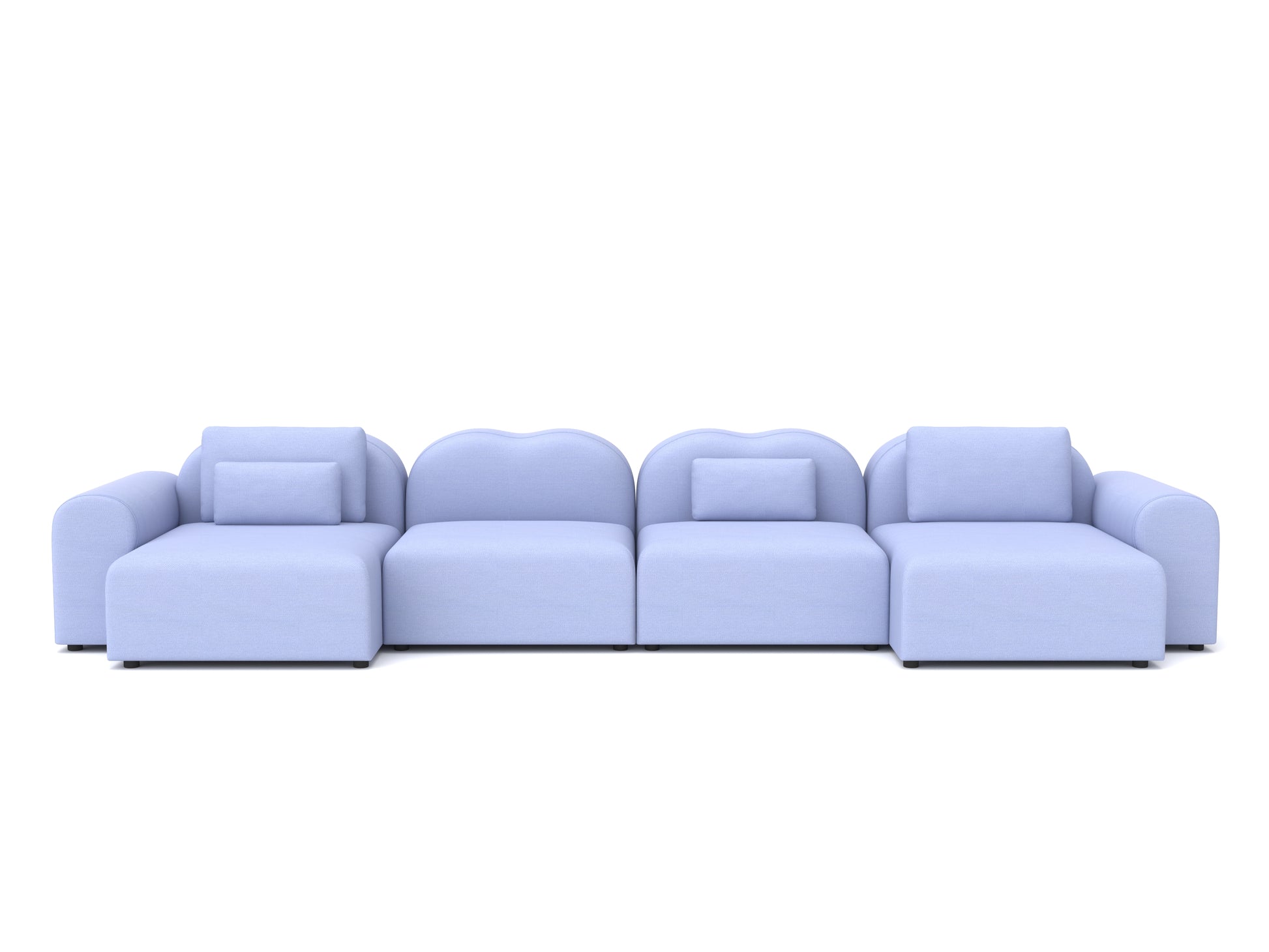 Light blue sofa on a white background