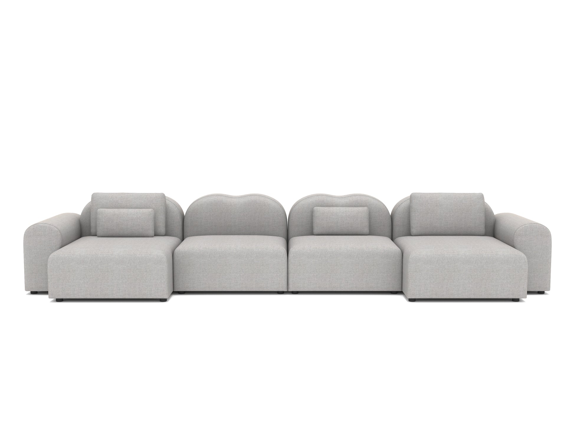 Gray sectional sofa on a white background