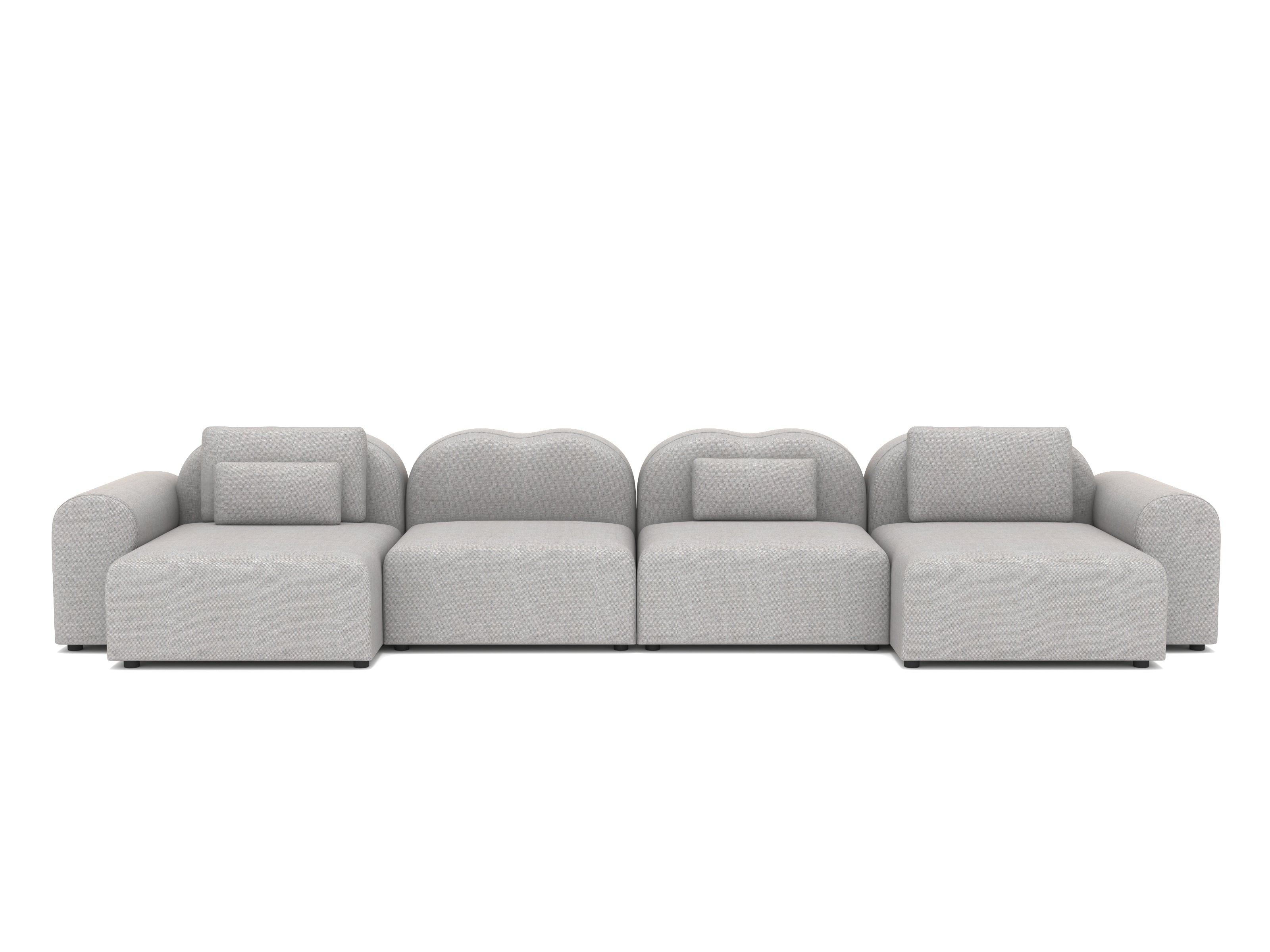 Gray sectional sofa on a white background