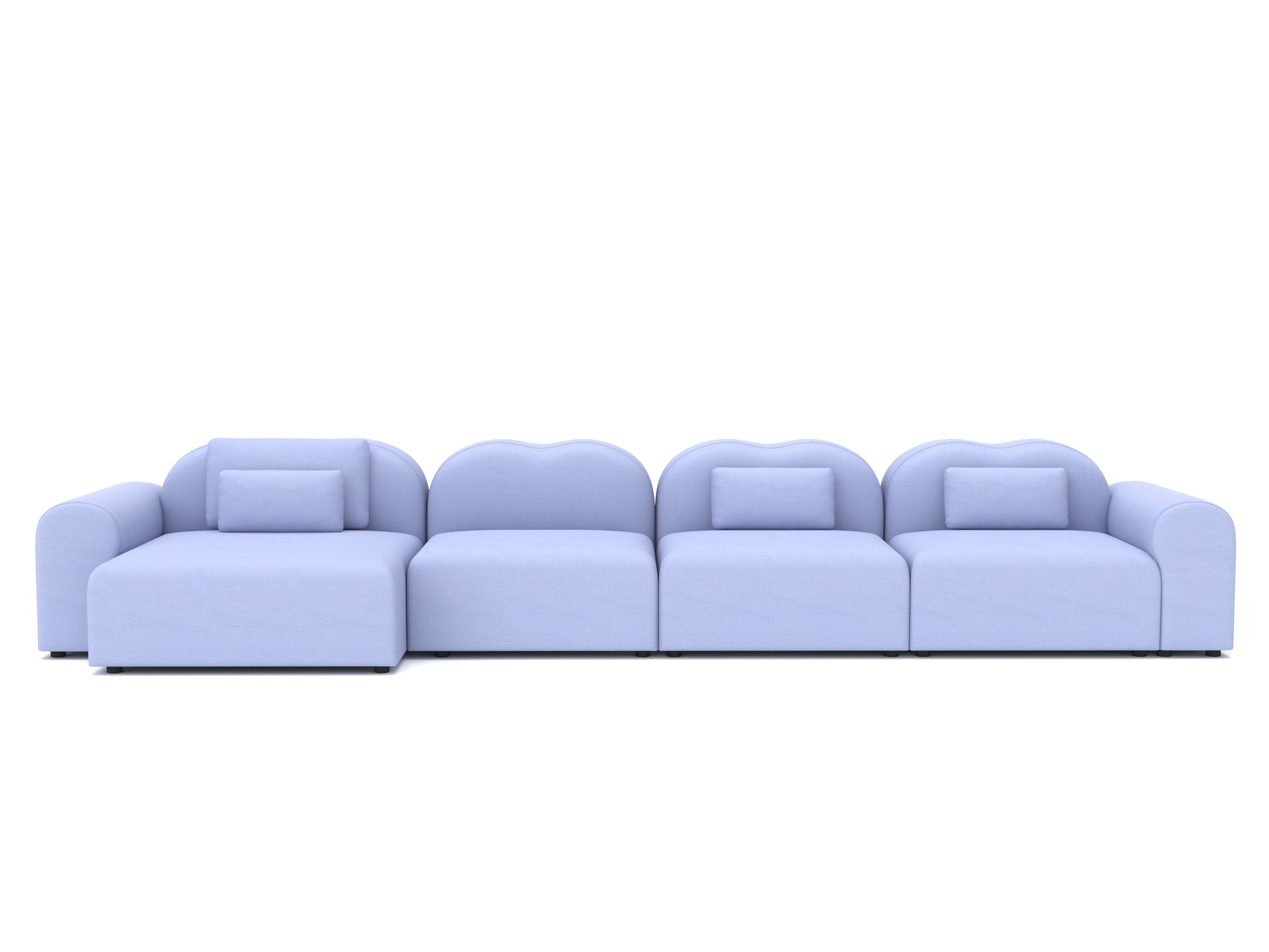 Light blue sofa on a white background