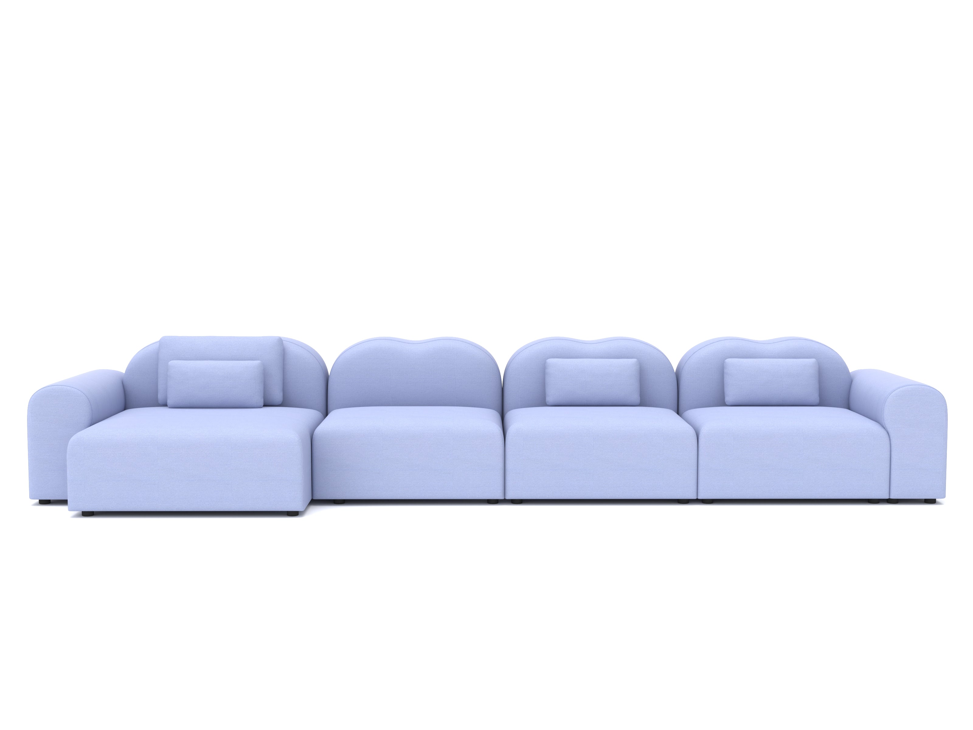 Light blue sofa on a white background