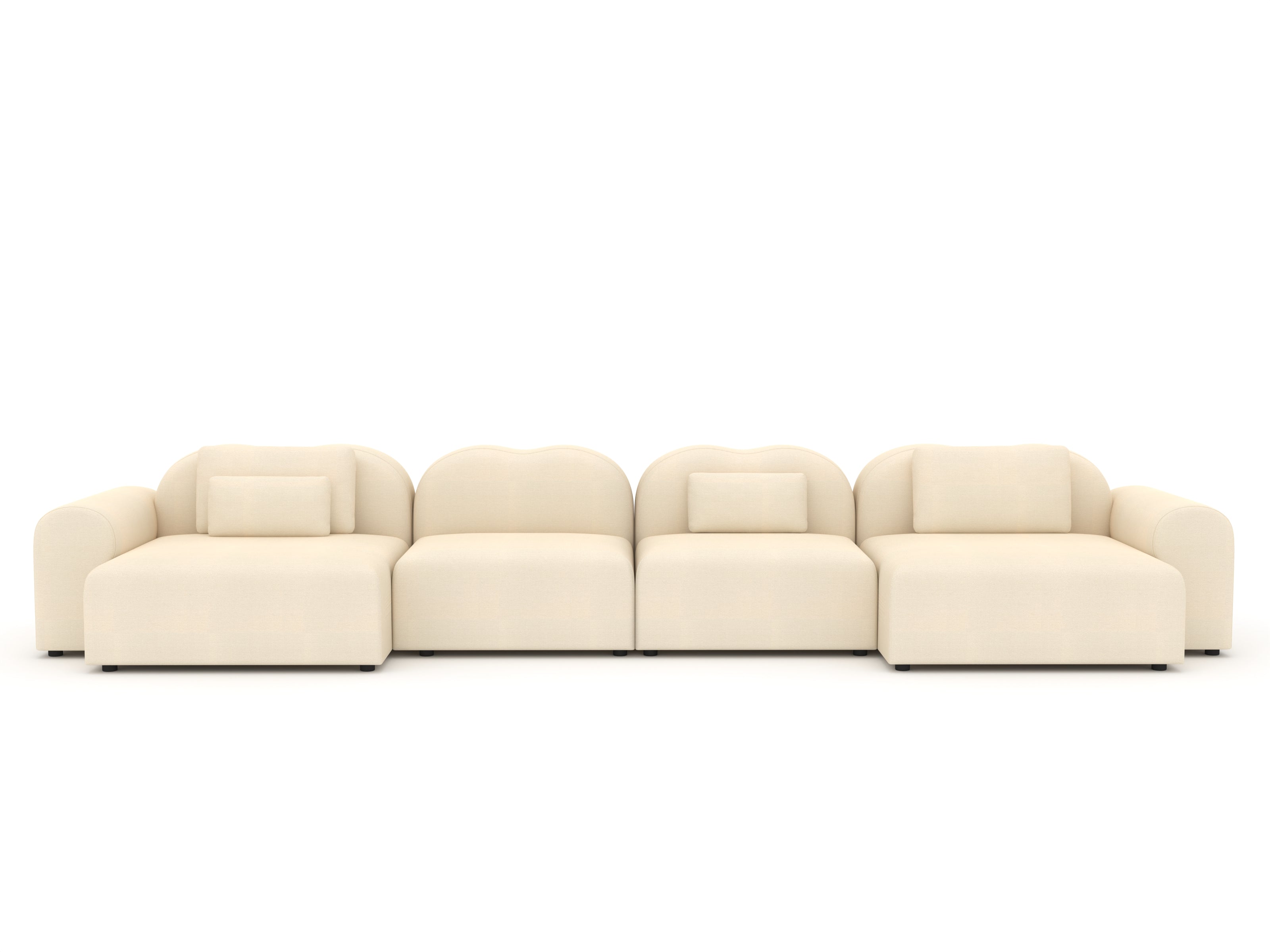 Beige sectional sofa on a white background