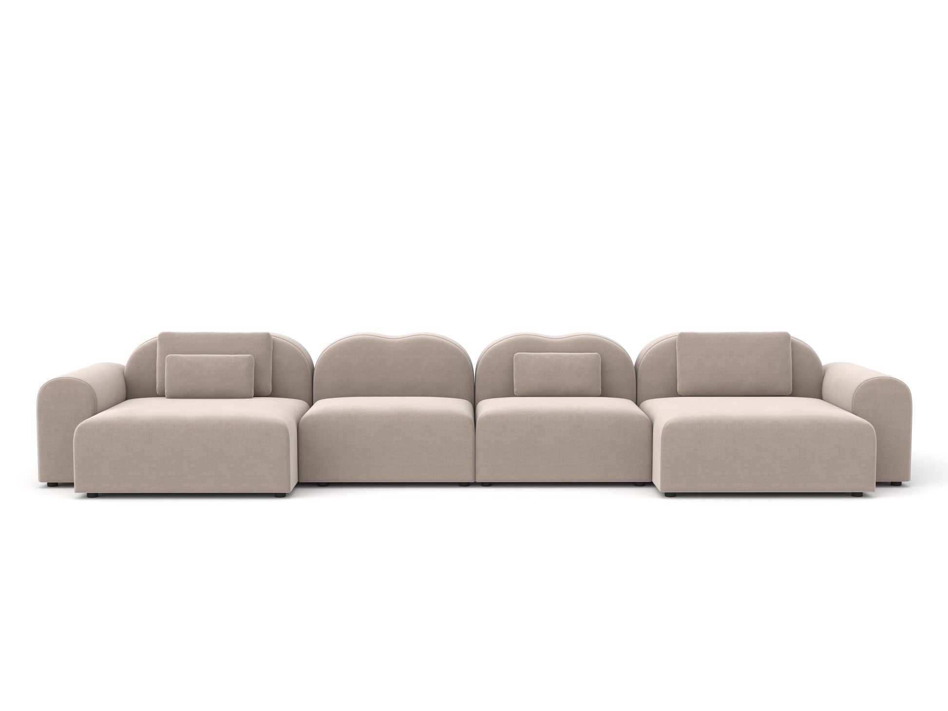 Beige sectional sofa on a white background