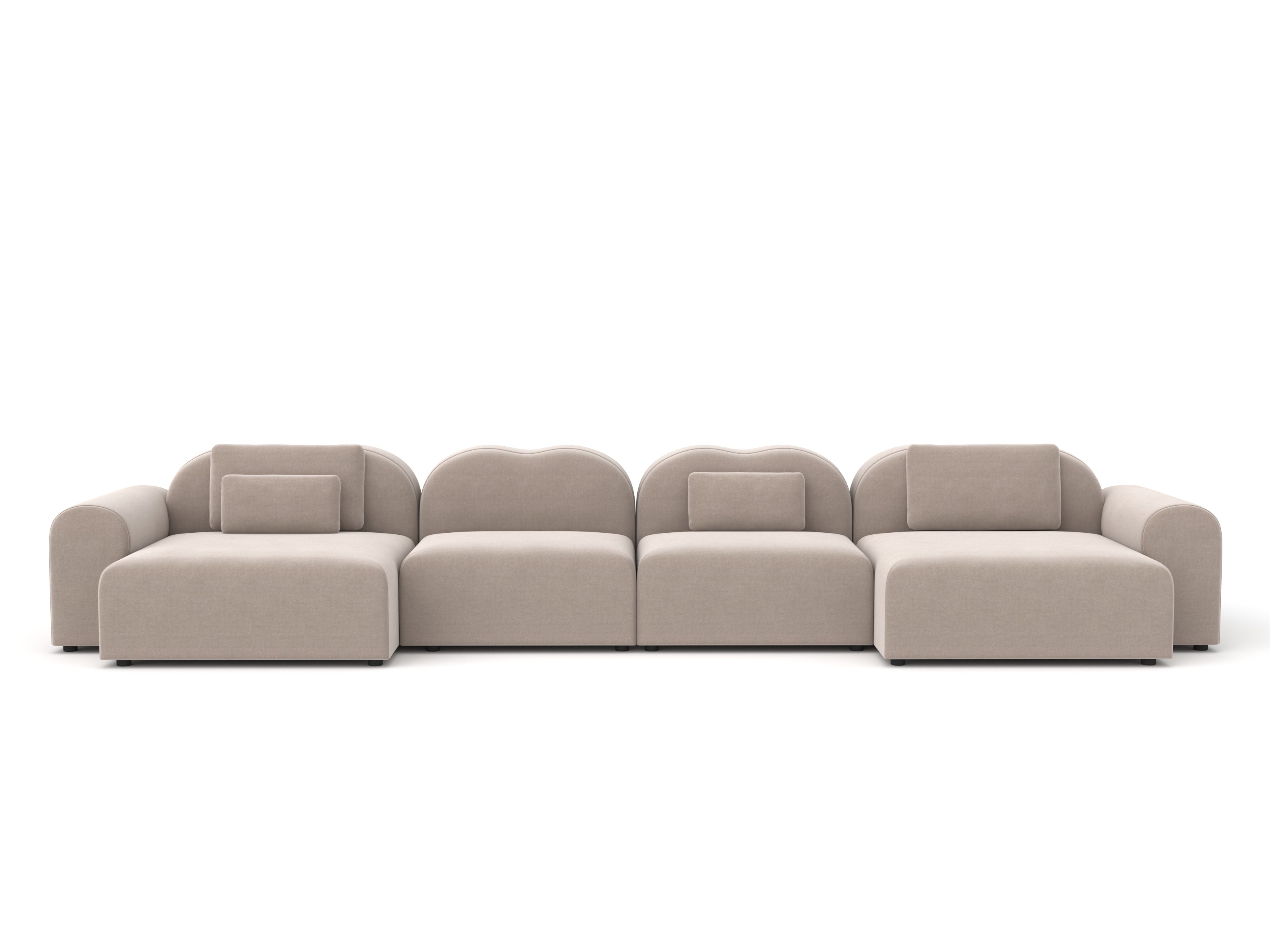 Beige sectional sofa on a white background