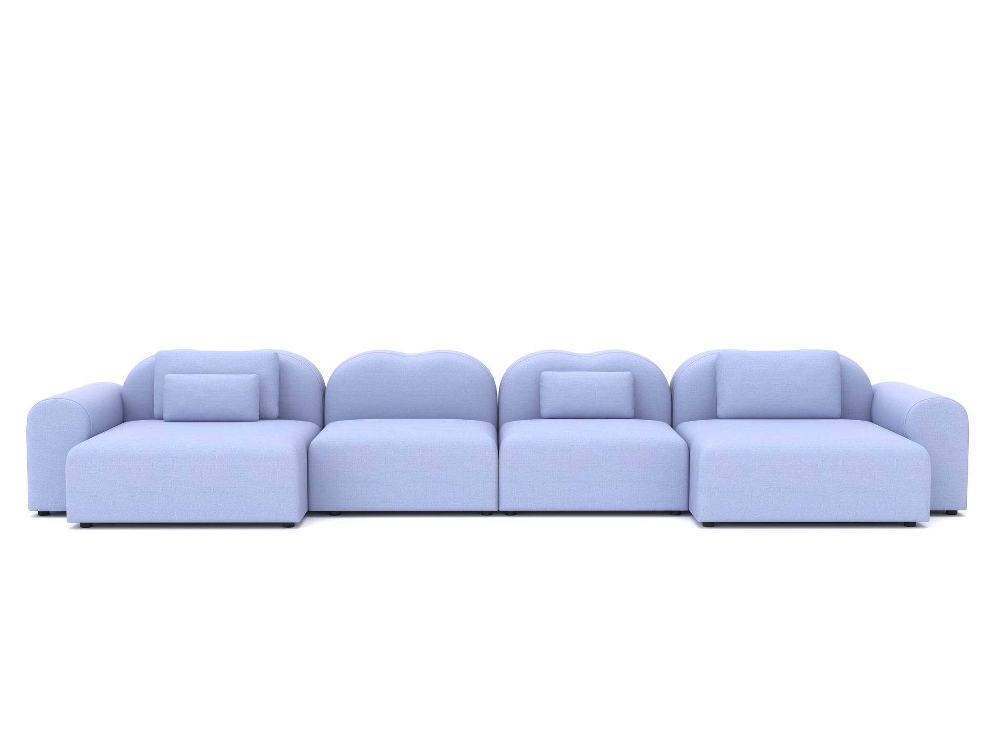 Light blue sofa on a white background