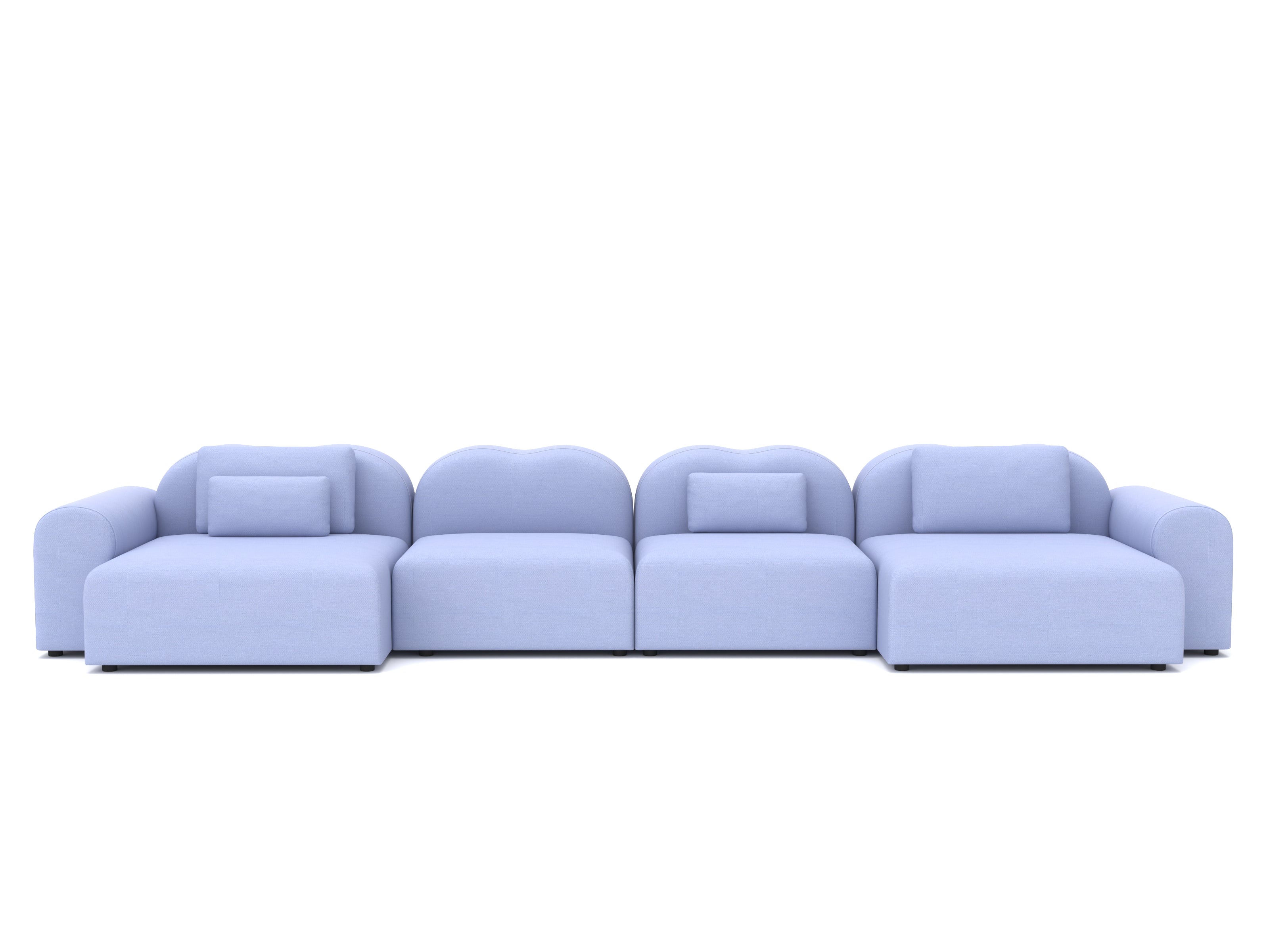 Light blue sofa on a white background
