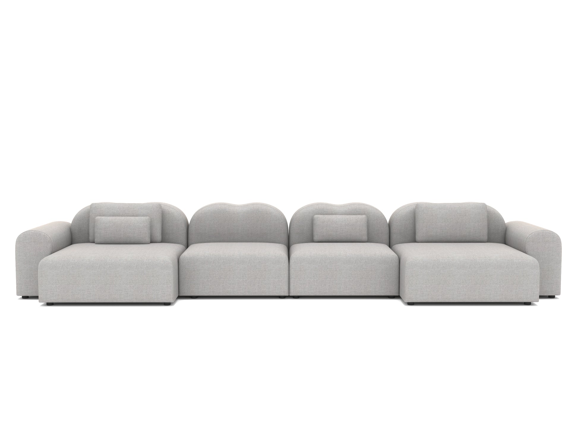 Gray sectional sofa on a white background