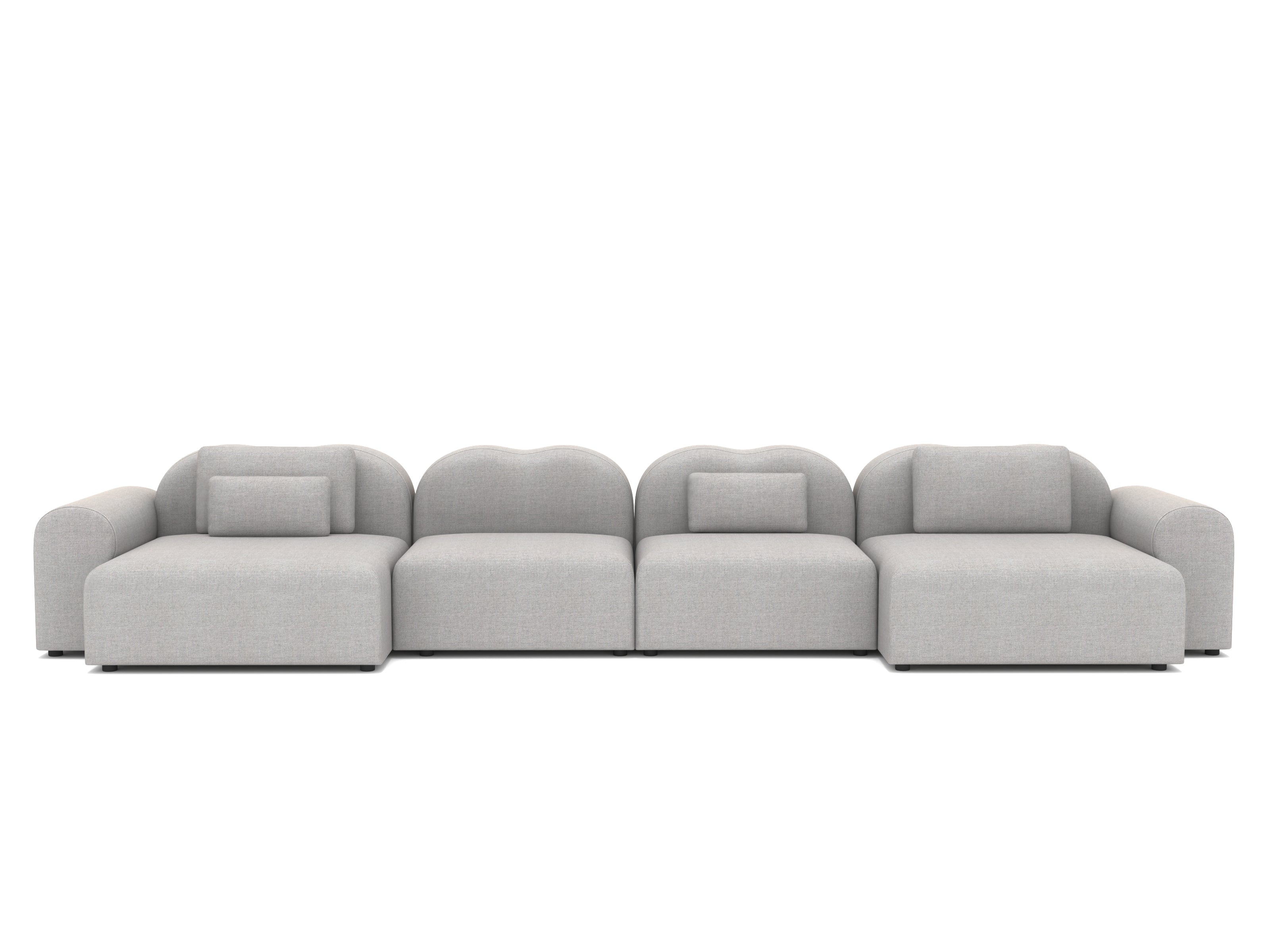 Gray sectional sofa on a white background
