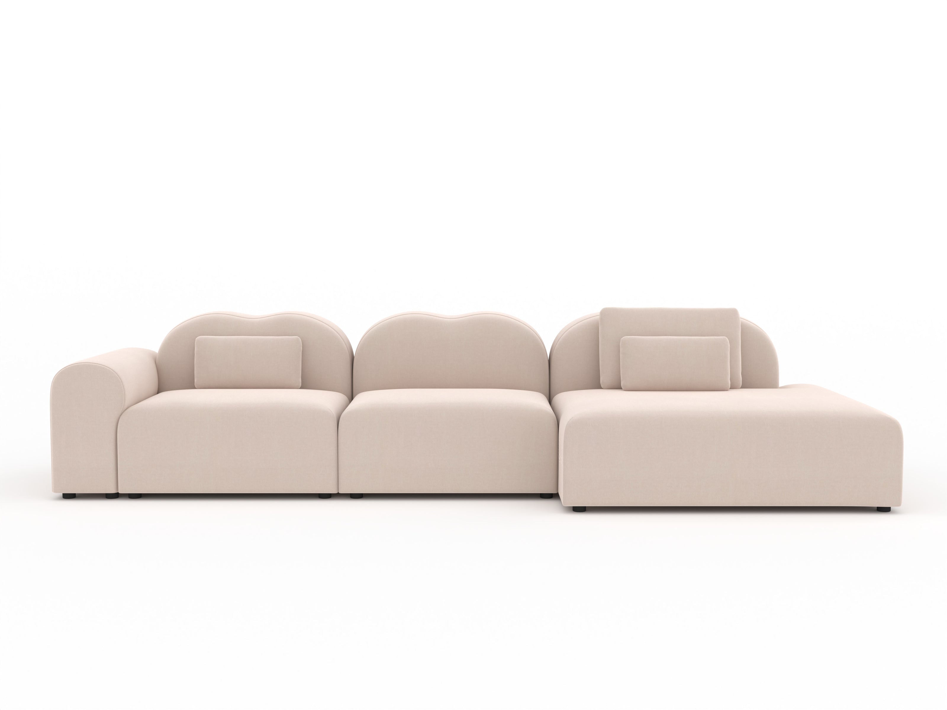 Beige sectional sofa on a white background