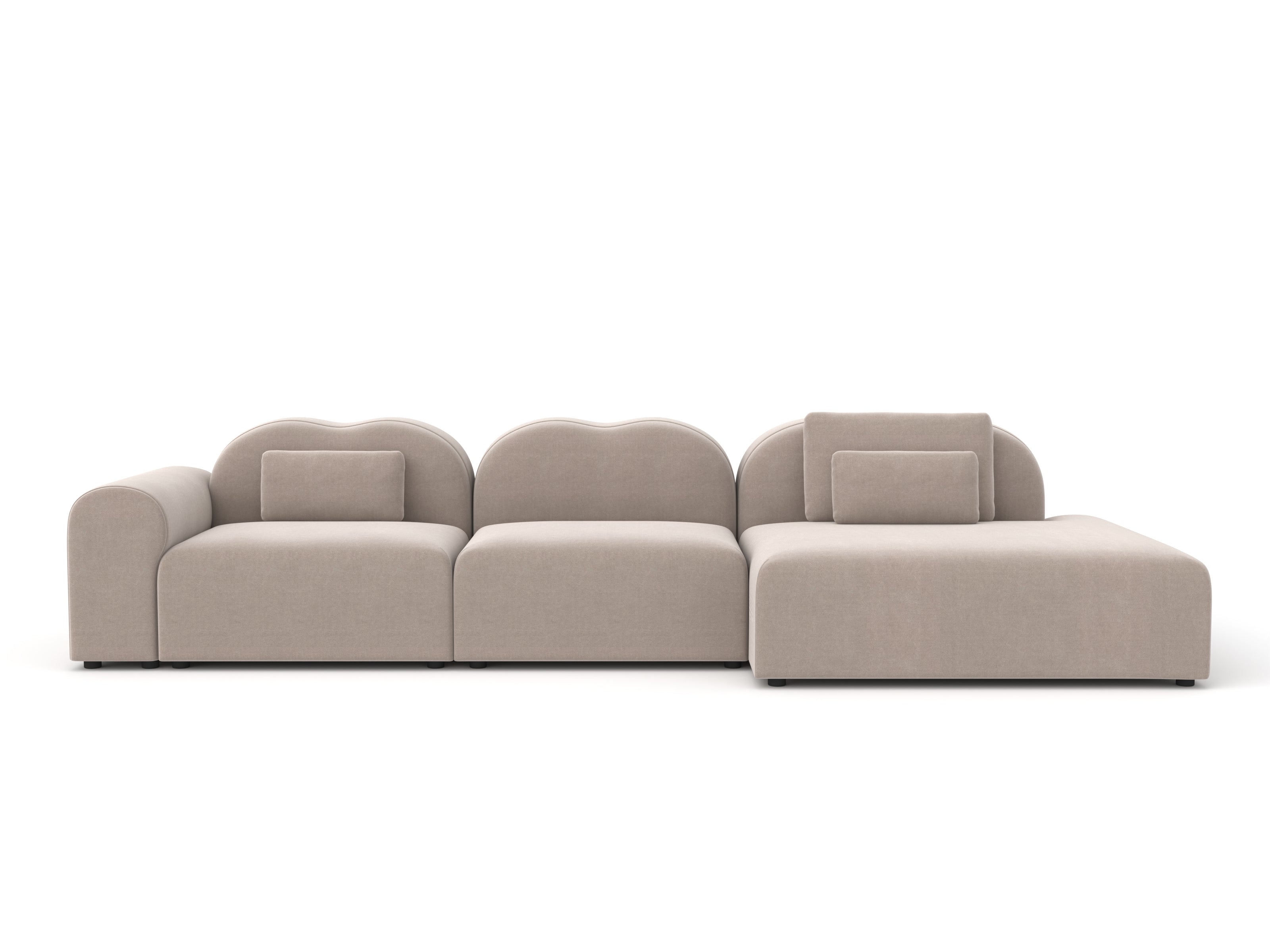 Beige sectional sofa on a white background