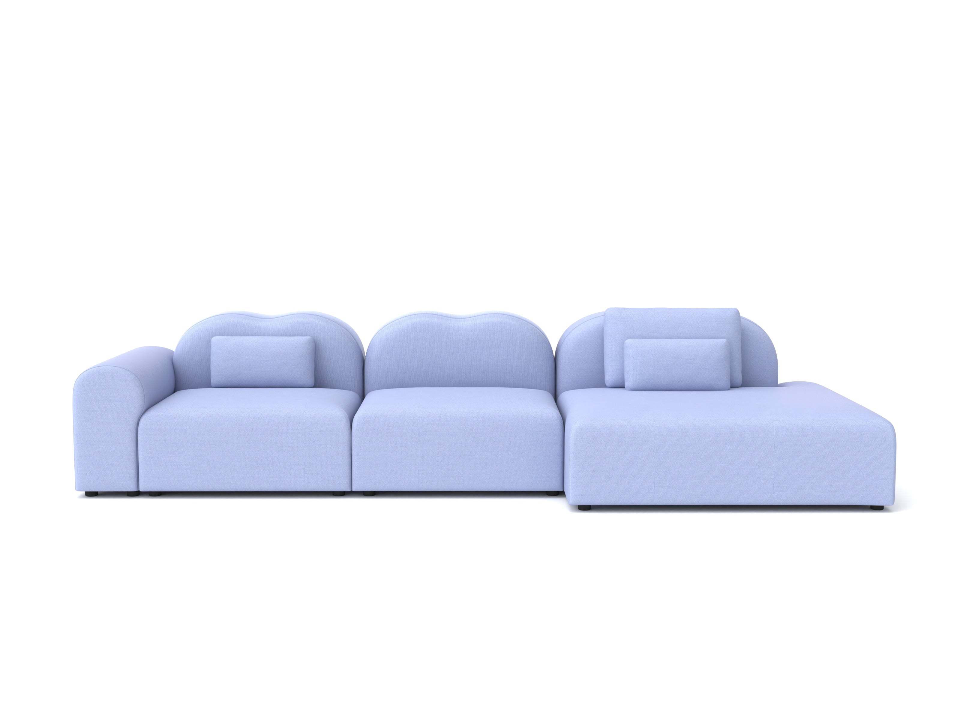 Light blue sofa on a white background