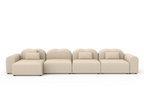 Beige sectional sofa on a white background